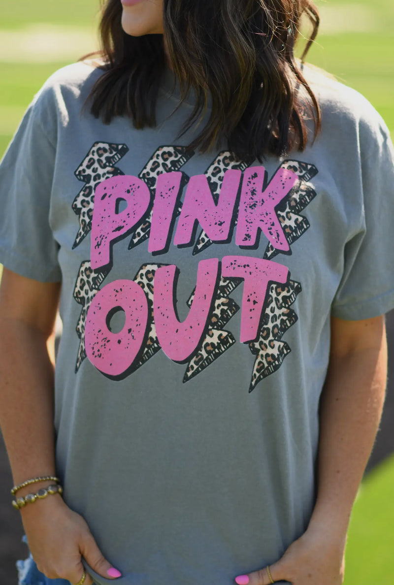 Pink Out Lightning Bolt Tee (Youth & Adult)