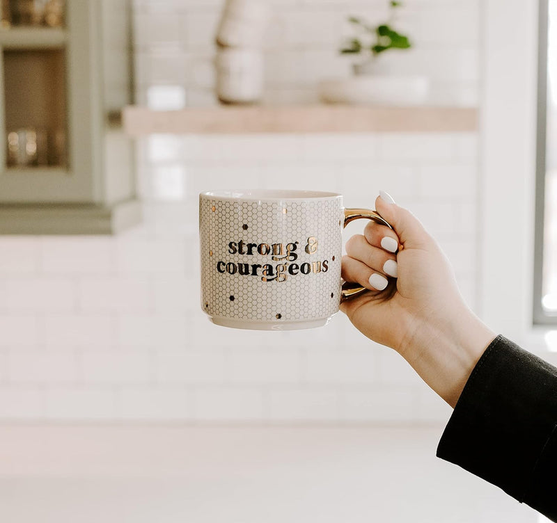 Strong & Courageous Tile Coffee Mug