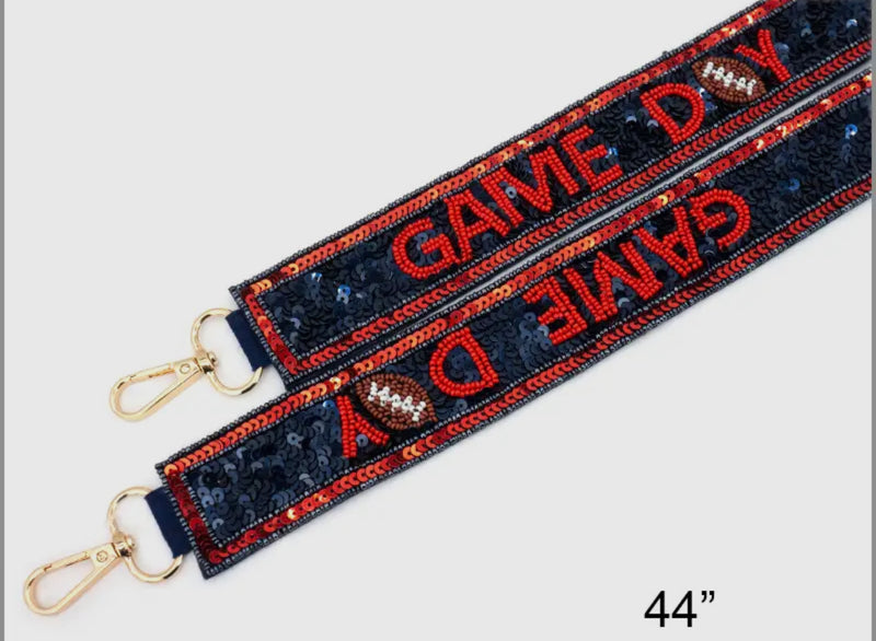 Red & Navy Football Gameday Bead Strap