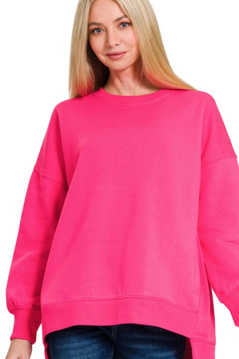 DEAL | Hot Pink Hi Lo Pullover w/Pockets