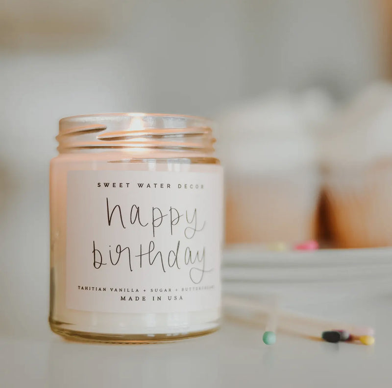 Happy Birthday Colorful Soy Candle