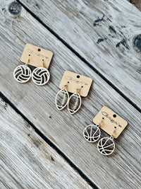 Sports Wood Outline Earrings