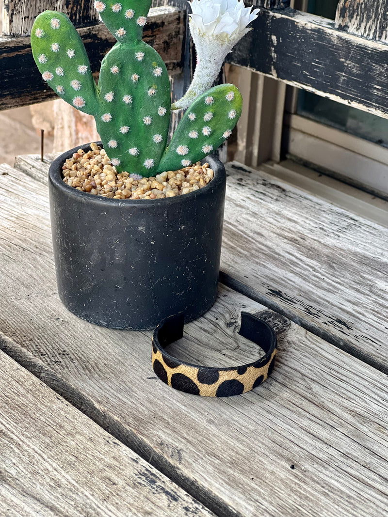 Camel & Black Animal Print Cuff