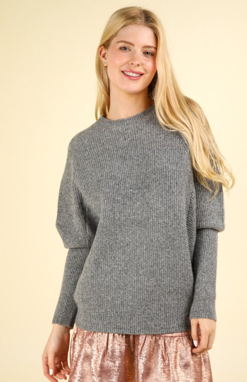 Heather Grey Raglan Dolman Oversized Sweater