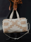 Tan & Cream Aztec Print Duffle