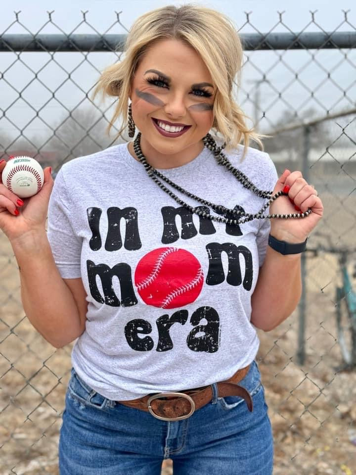 In My Mom Baseball White Fleck Tee