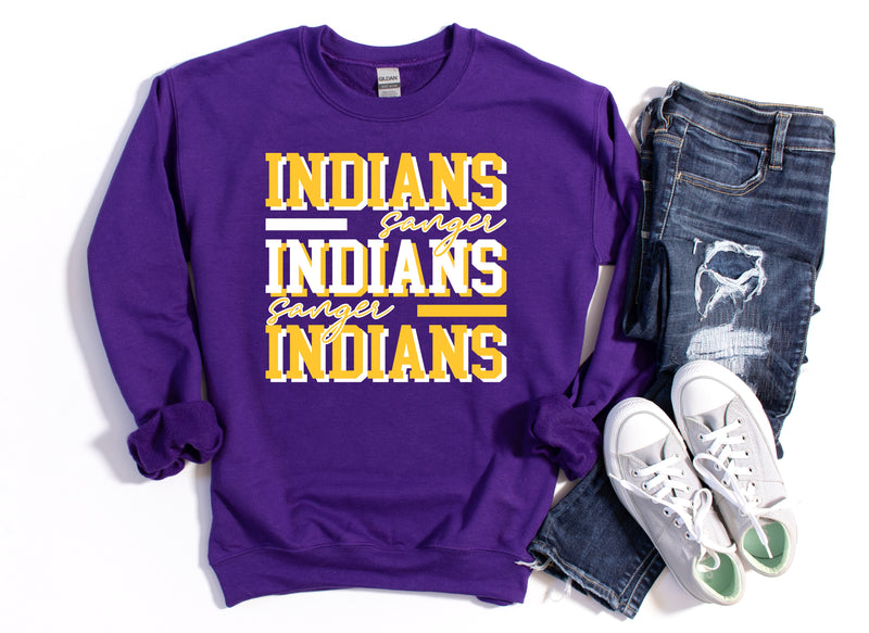 Repeat Indians (Sanger) Purple Sweatshirt