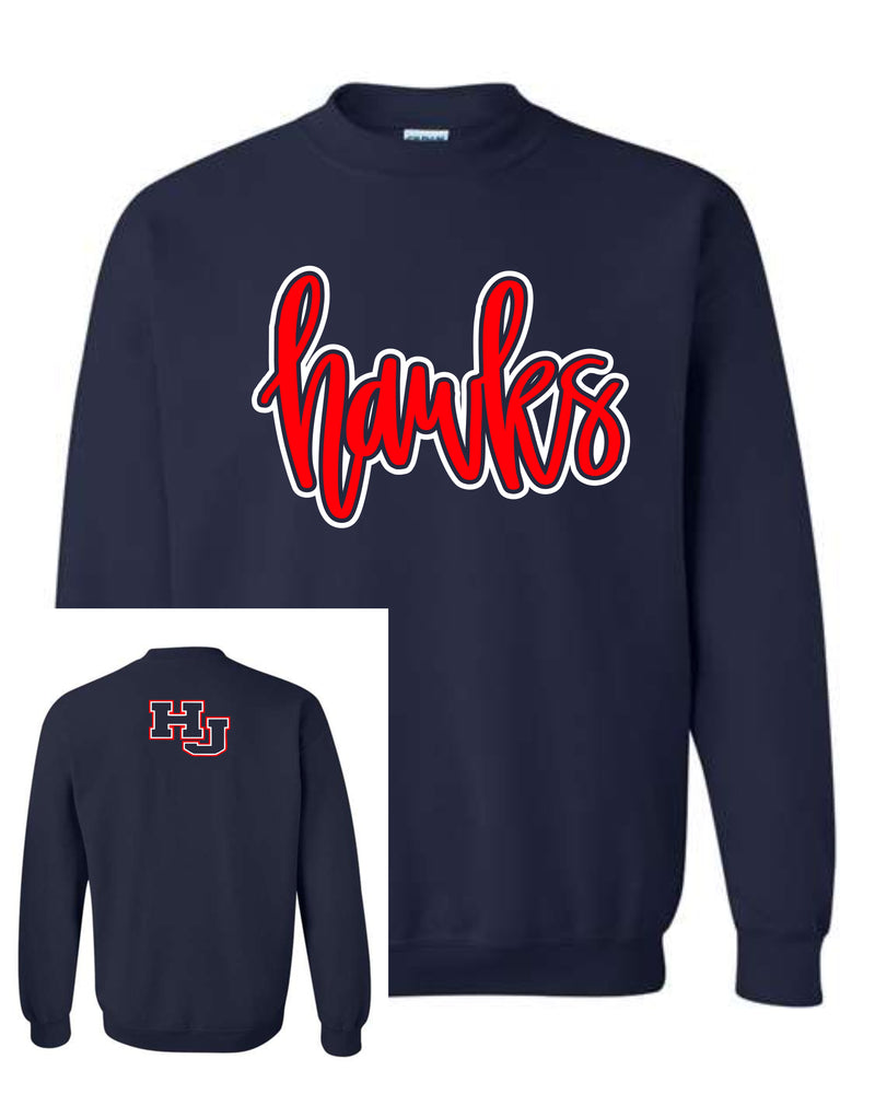 Hardin Jefferson Hawks Puff Two Sided Sweatshirt