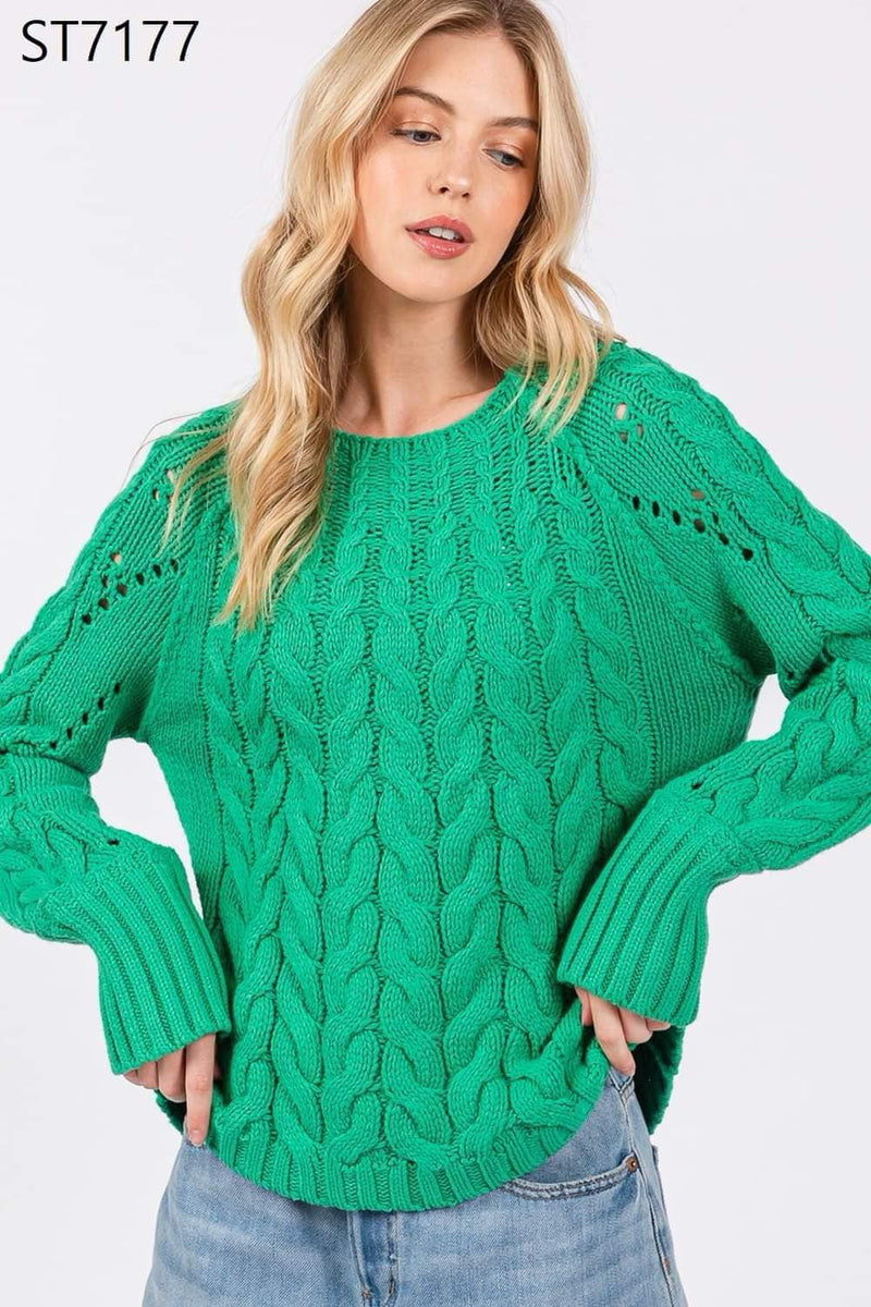 Teddi Kelly Green Knit Sweater