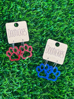 Glitter Paw Outline Earrings