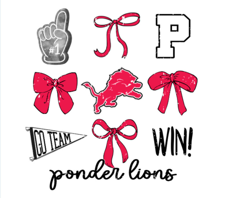 Ponder Lions Gameday Bow Tee