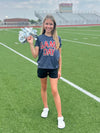 Red Game Day on Navy Glitter Tee (youth & adult)