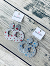 Glittery Patriotic Double O’s Earrings