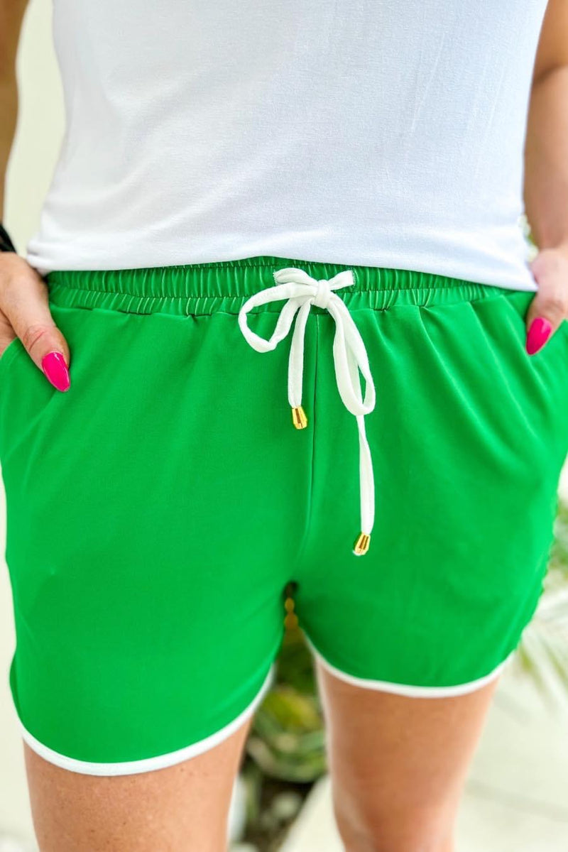 Green Drawstring Everyday Shorts