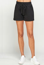 Plus Black Getaway Textured Soft Shorts