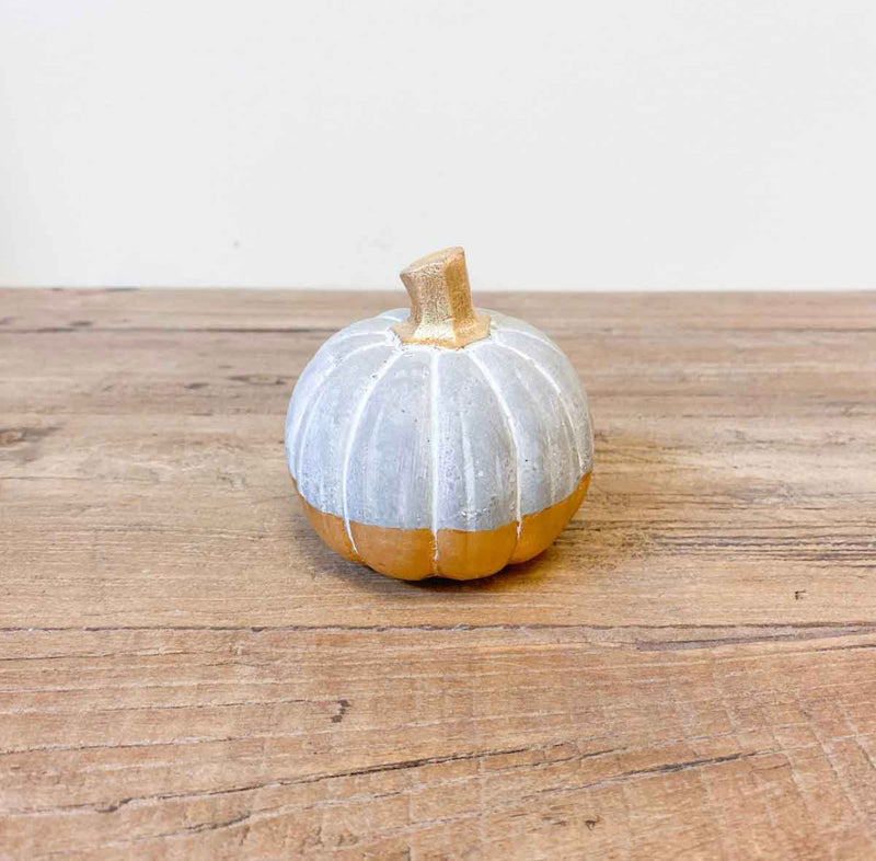 Grey & Gold 3” Stockholm Pumpkin