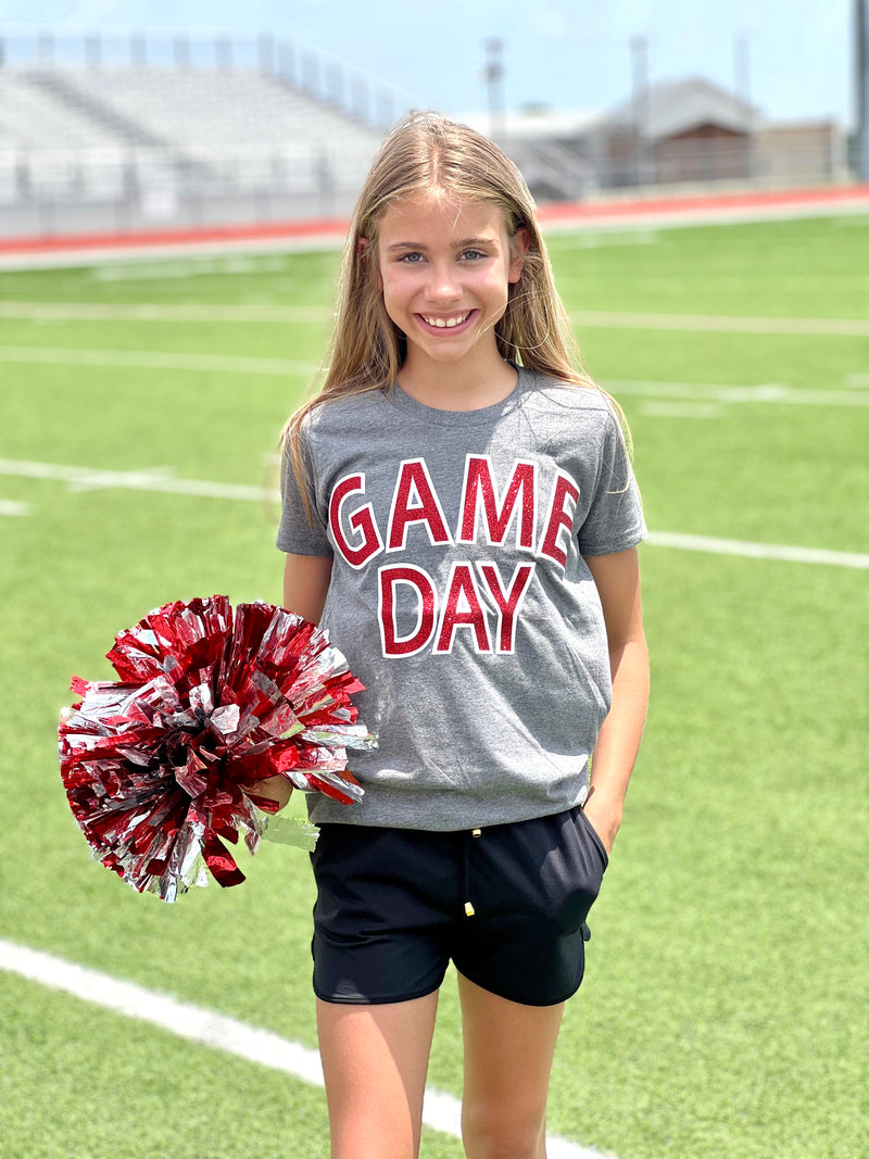 Red Game Day Glitter Tee (youth & adult)