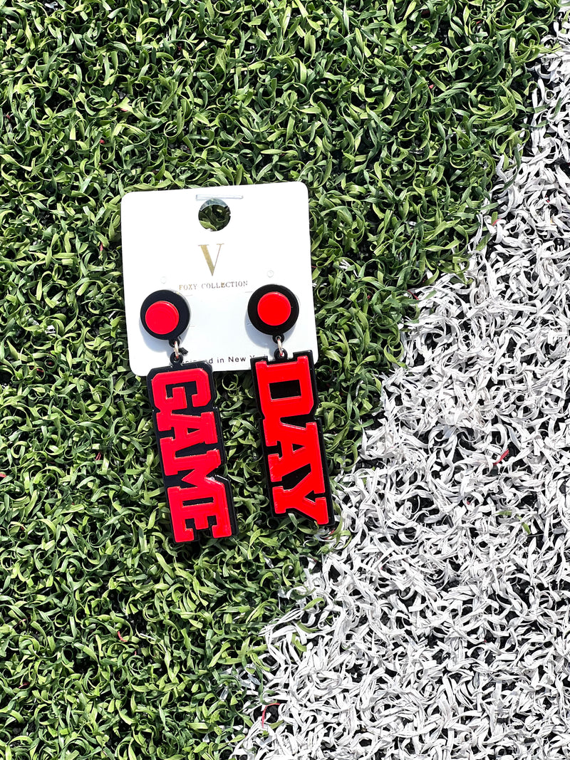 Red & Black Game Day Acrylic Earrings