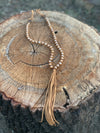 Long Tassel Bead Necklace (Various Colors)