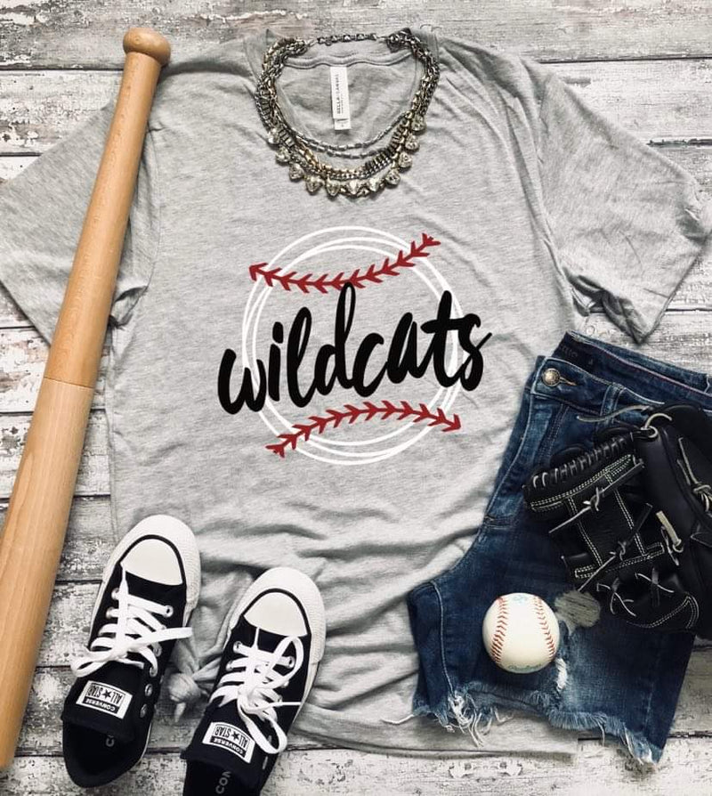 Wildcats Baseball Script Tee