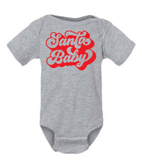 Santa Baby Athletic Grey Onesie