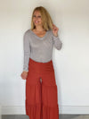 Rust Tiered Gaucho Pants