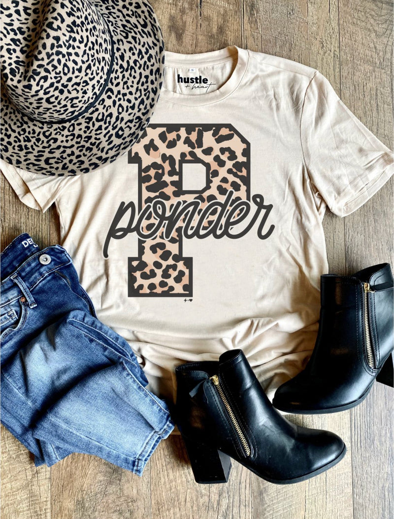 Ponder P Varsity Letter Tee