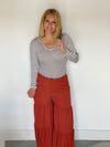 Rust Tiered Gaucho Pants