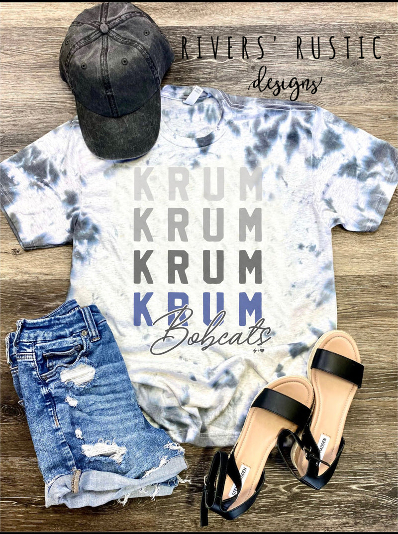 Krum Bobcats Repeat Tie Dye Tee (youth & adult)