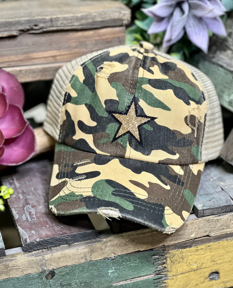 Gold Star Camo Cap