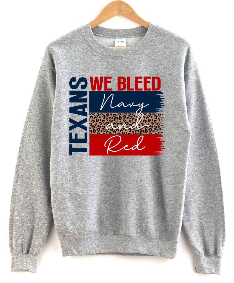 Texans We Bleed Crew Sweatshirt (Youth & Adult)