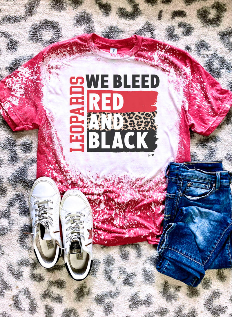 Leopards We Bleed Red & Black Tee