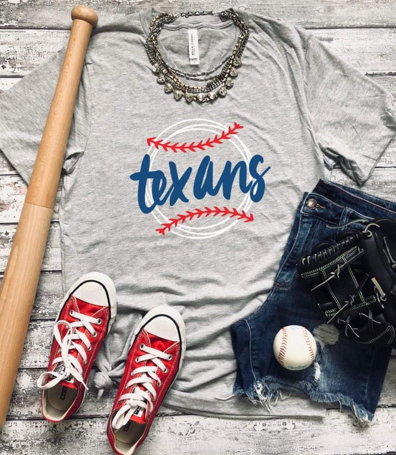 Texans Baseball Script Tee