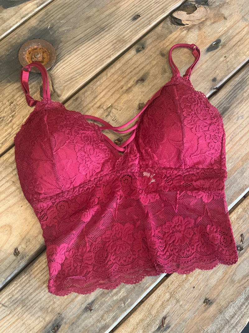 Wine Lace Extender Bralette