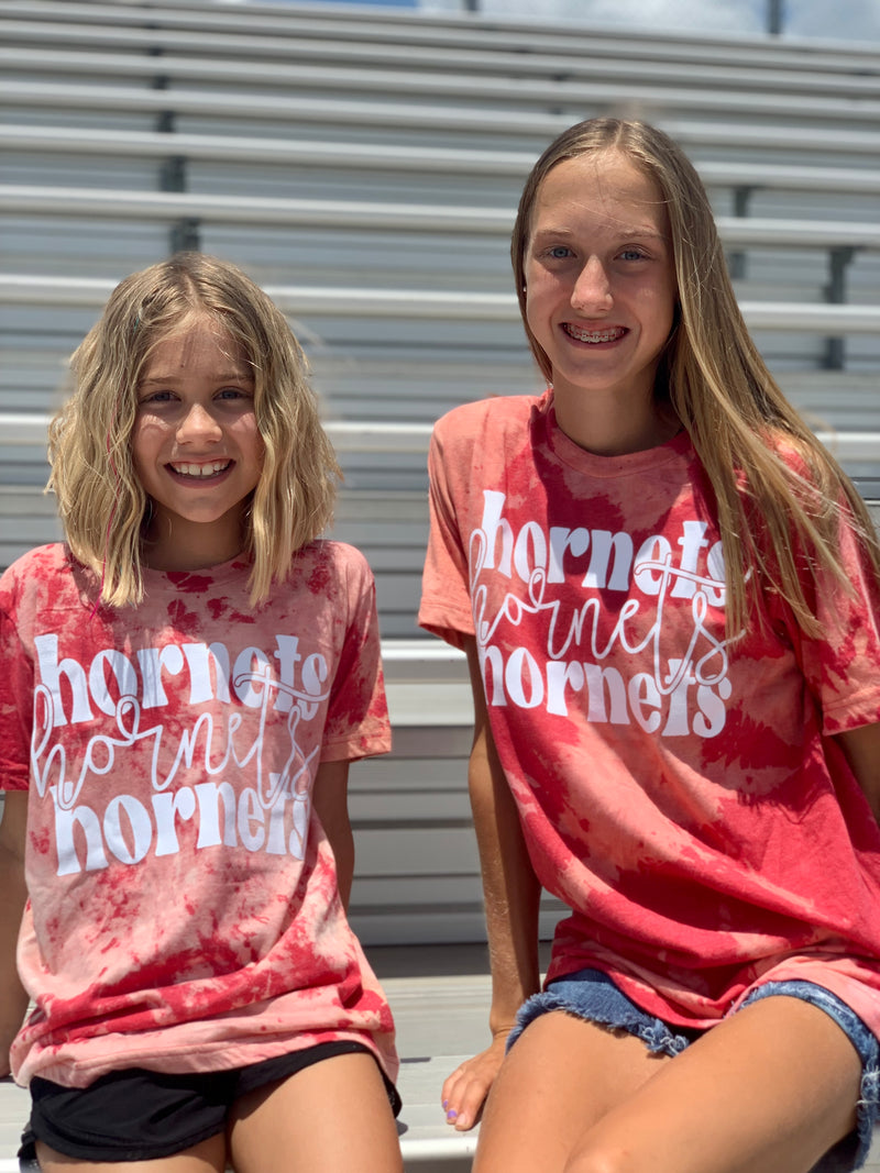 Funky Red Hornets Tie Dye Tee