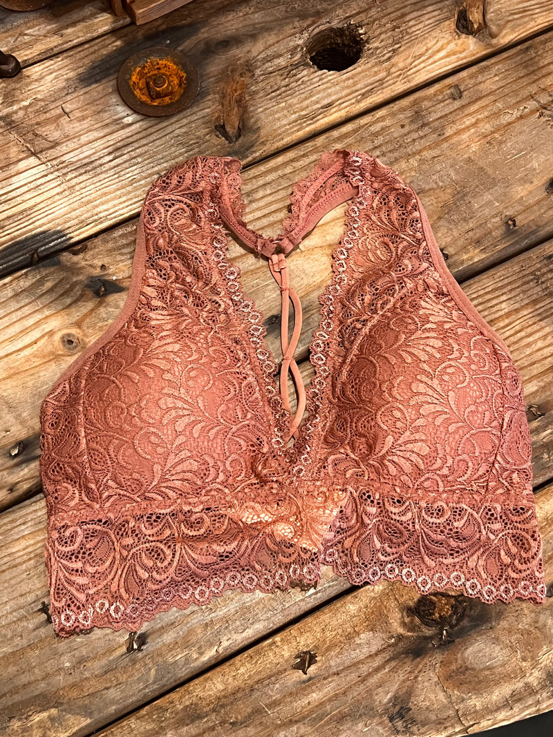 Rose Floral Lace Razorback Bralette