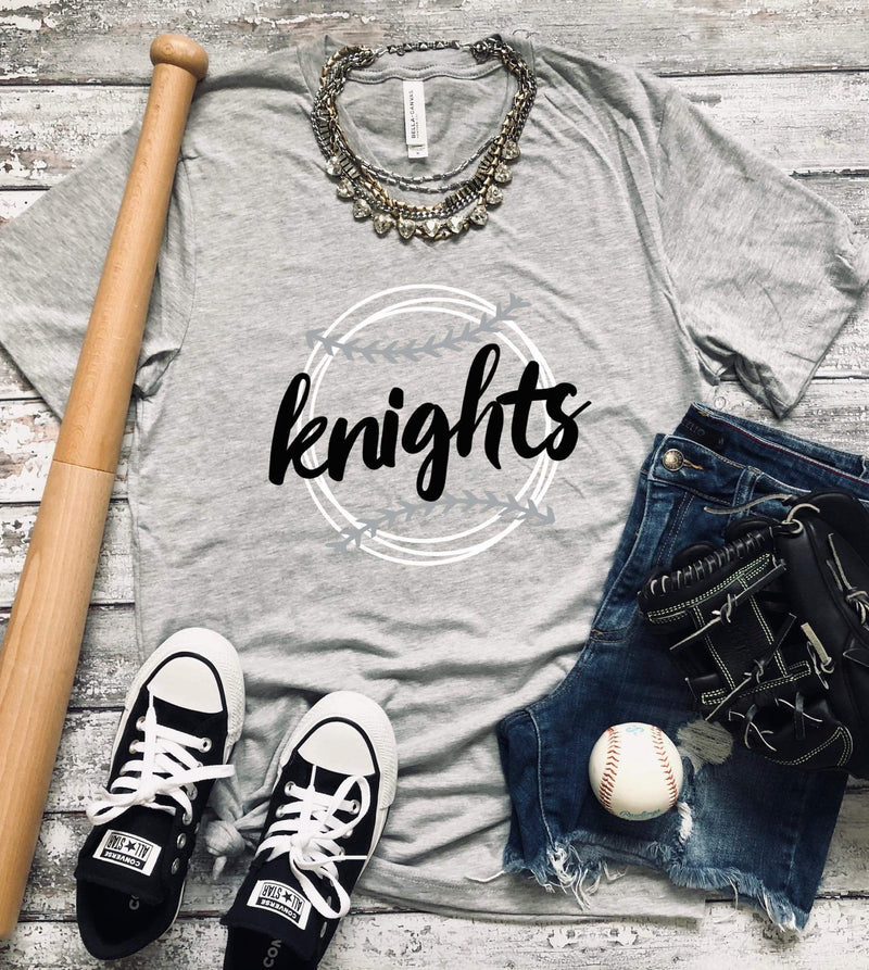 Knights Baseball Script Tee