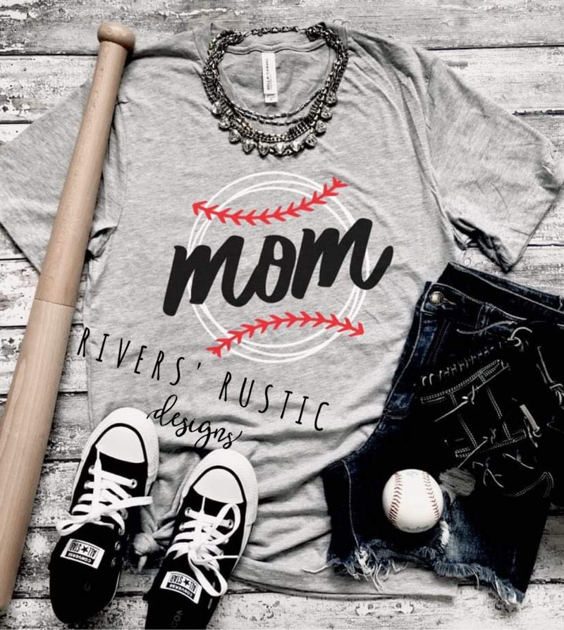 Baseball Mom Script Tee