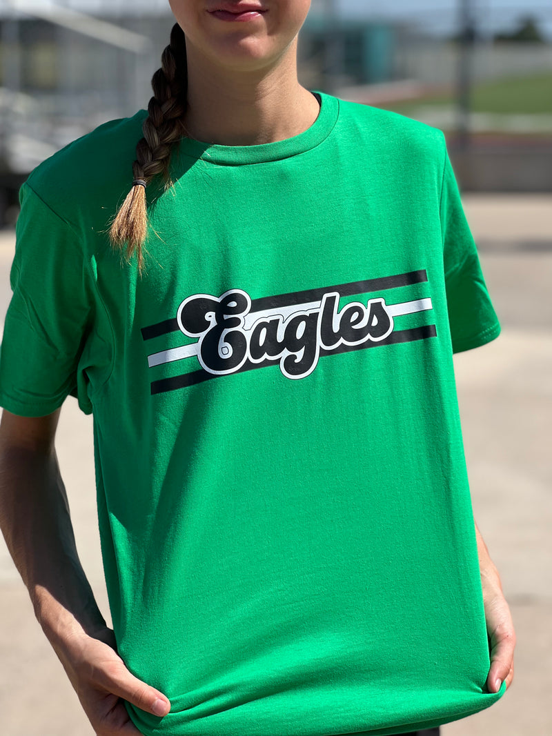 Green Eagles Retro Script Tee