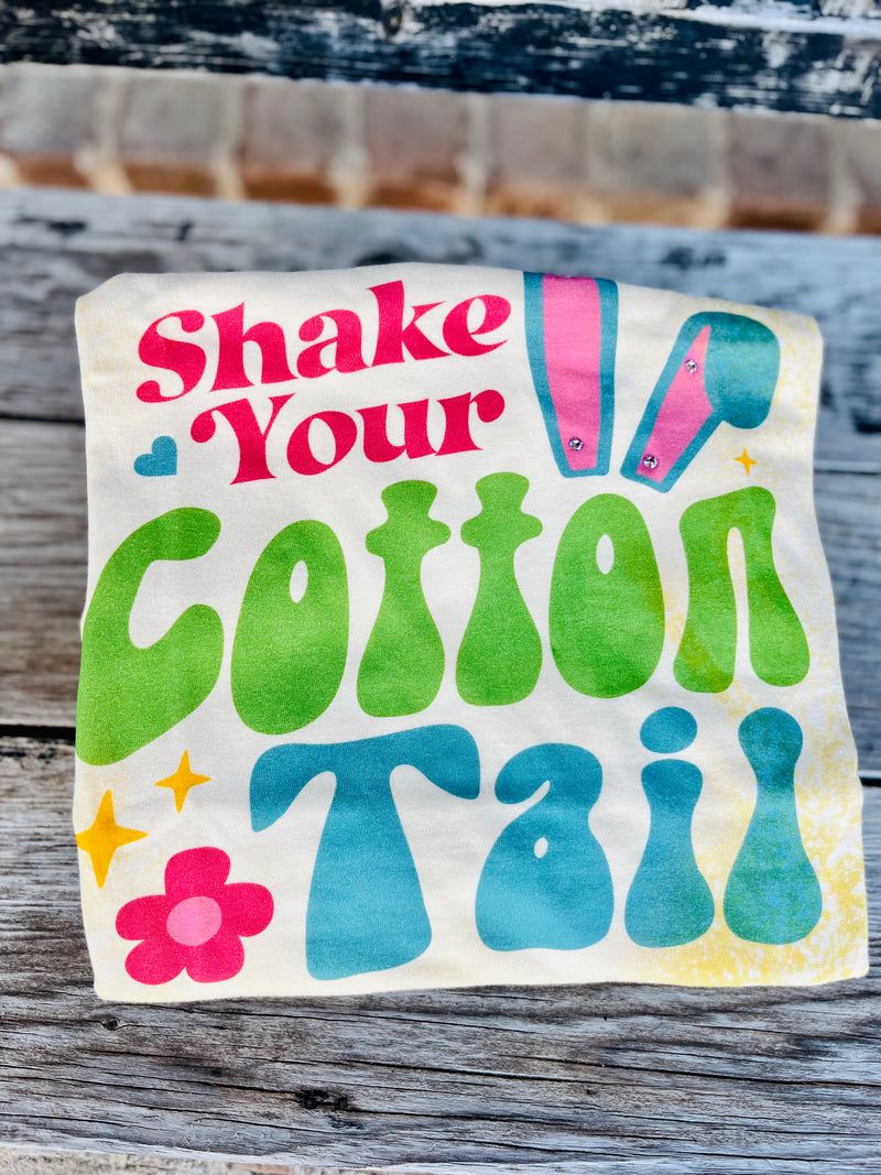 Shake Your Cotton Tail Bleached Bling Tee