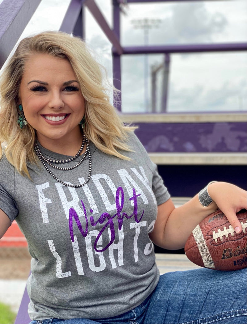 Friday Night Lights Purple Glitter Tee