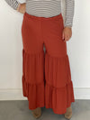 Rust Tiered Gaucho Pants