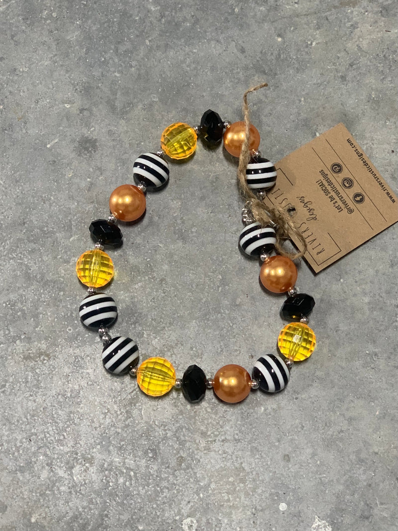 Youth Gold & Black Spirit Bubble Bead Necklace