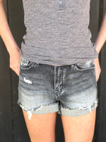 Risen Black High Rise Ripped Hem Shorts