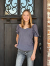 Charcoal Puff Short Sleeve Top